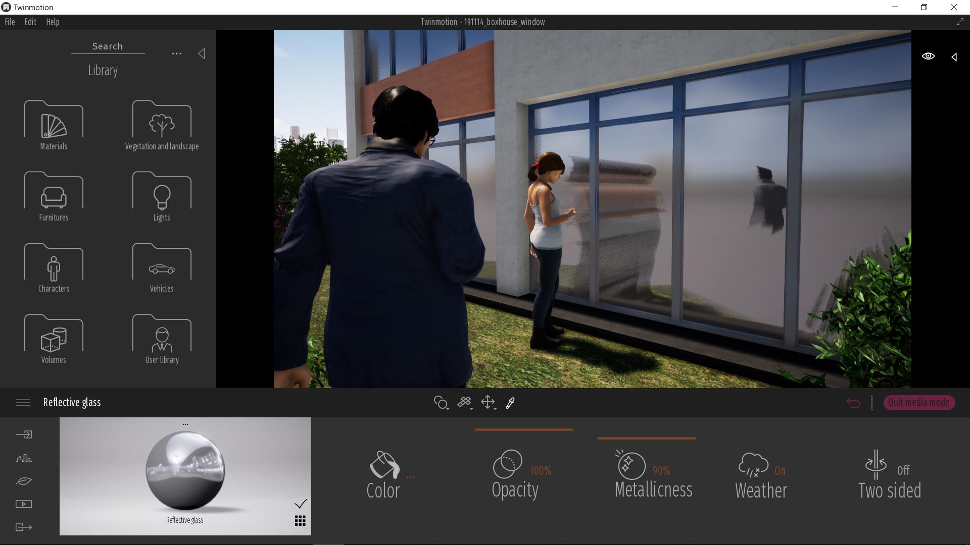 twinmotion glass reflection